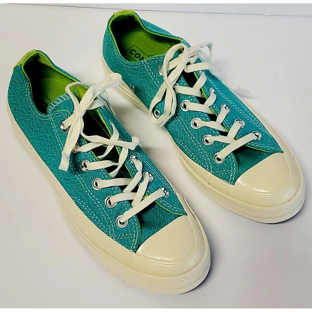 Converse Chuck Taylor Sneakers 7 Neon Nights NWOT Turquoise/Lime Low Shaft 2021 - Picture 4 of 16